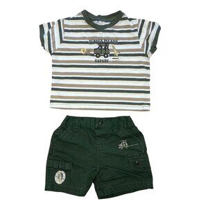 Vintage Koala Kids Jungle Island Safari Outfit Baby Boys Size 6-9M Tee, Shorts